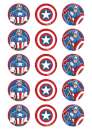 Captain America Edible Cupcake Images